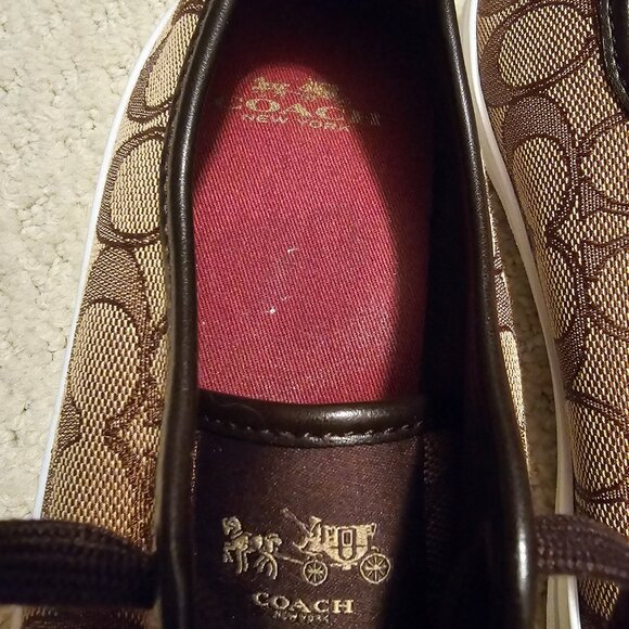 Women's COACH Empire Signature Sneakers Brown/Gold/Tan - Picture 8 of 11